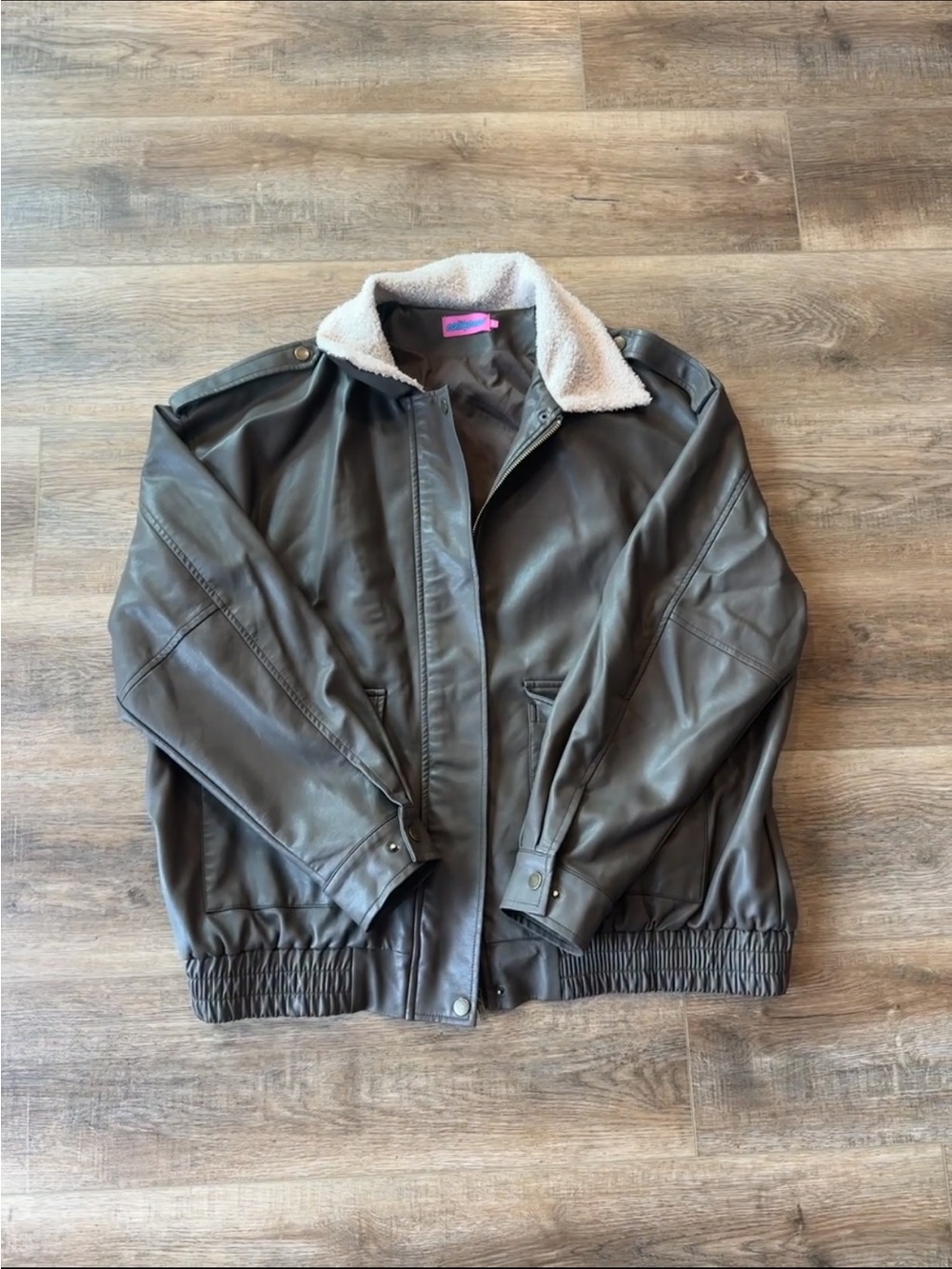 Edikted Ann Oversized Faux Leather Jacket